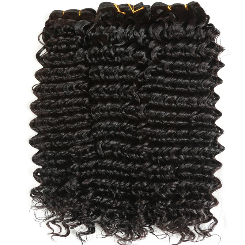 Deep Wave 4 Bundles Deal 15A Brazilian Virgin Human Hair 100% Unprocessed Water Wave Curly Human Hair Extensions Loose Deep Wave