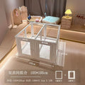 Clear Acrylic Dog Crate Playpen Easy Assemble Transparent Pet Pen Heavy-duty Plastic Puppy Fence with Wheels for Bunny Cat