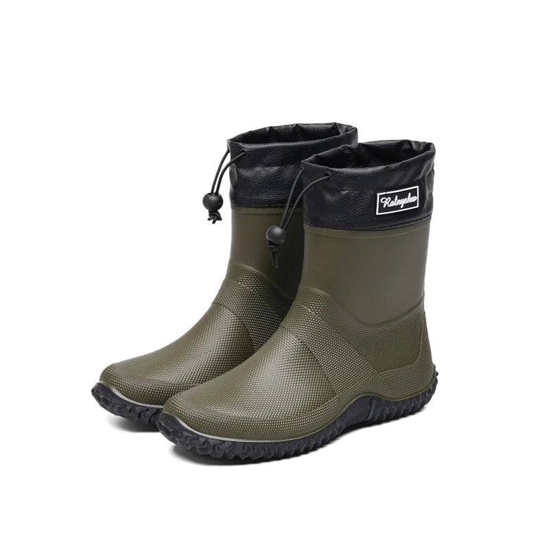 1 Pair of Men's Short-Tube Rain Boots, Outdoor Commuting Waterproof Shoes, Women's Low-Cut Lightweight Non-Slip Water Boots, Beach Rain Boots
