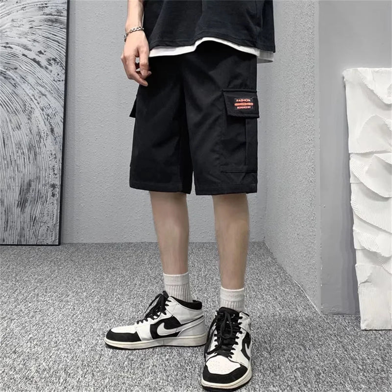Fashion Men Trend Cargo Shorts Letter Print Pocket Summer | SAMAG