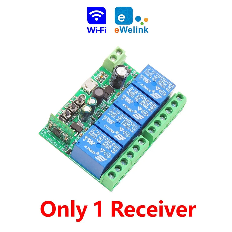 WiFi Smart Switch EWelink ,DC 12V 24V 48V USB 5V 4 Channels Wireless Remote Control,DIY Switch,Alexa Google Home Voice Control