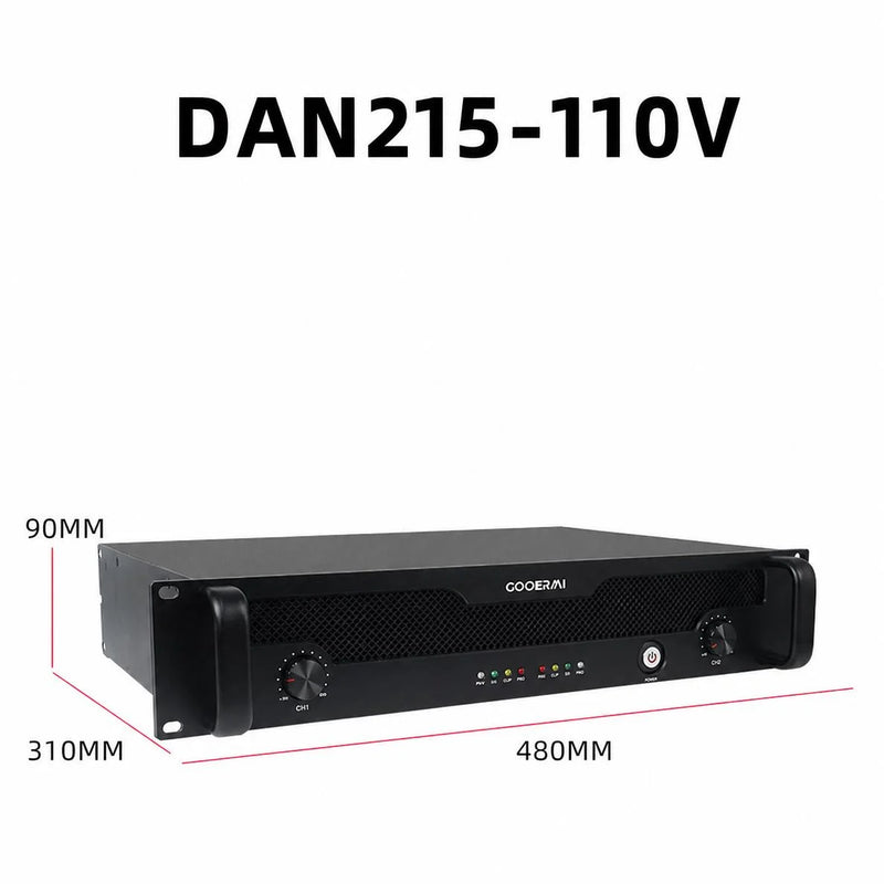 GOOERMI DAN415 Professional Power Amplifier 1500W 2/4 Channel Audio Amplifier 110V/220V DJ Stage KTV PA Sound System