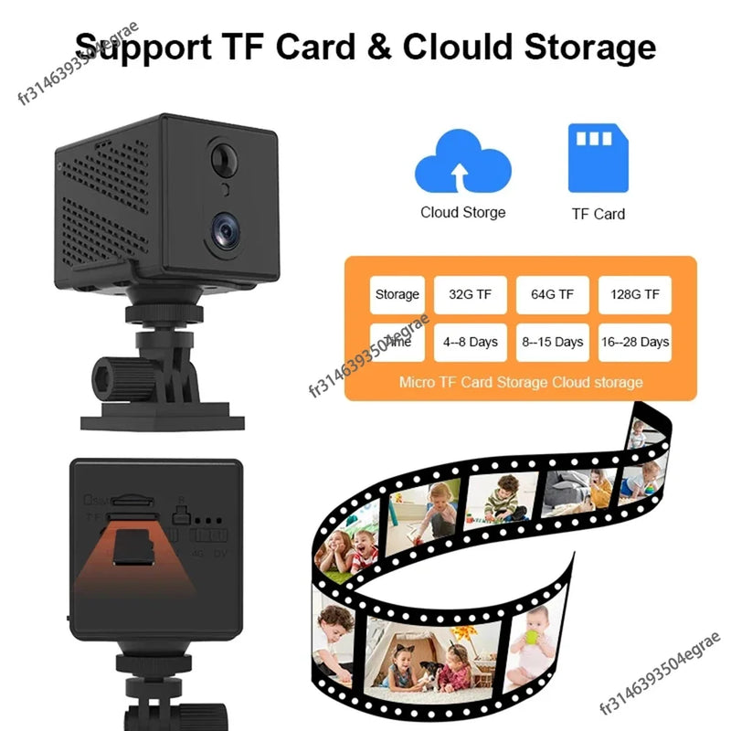 256/64GB 4G SIM Card Mini Camera 5MP 3000mAh Battery Wireless Wifi Night Vision Motion Detection CCTV Two-way voice IP Camera