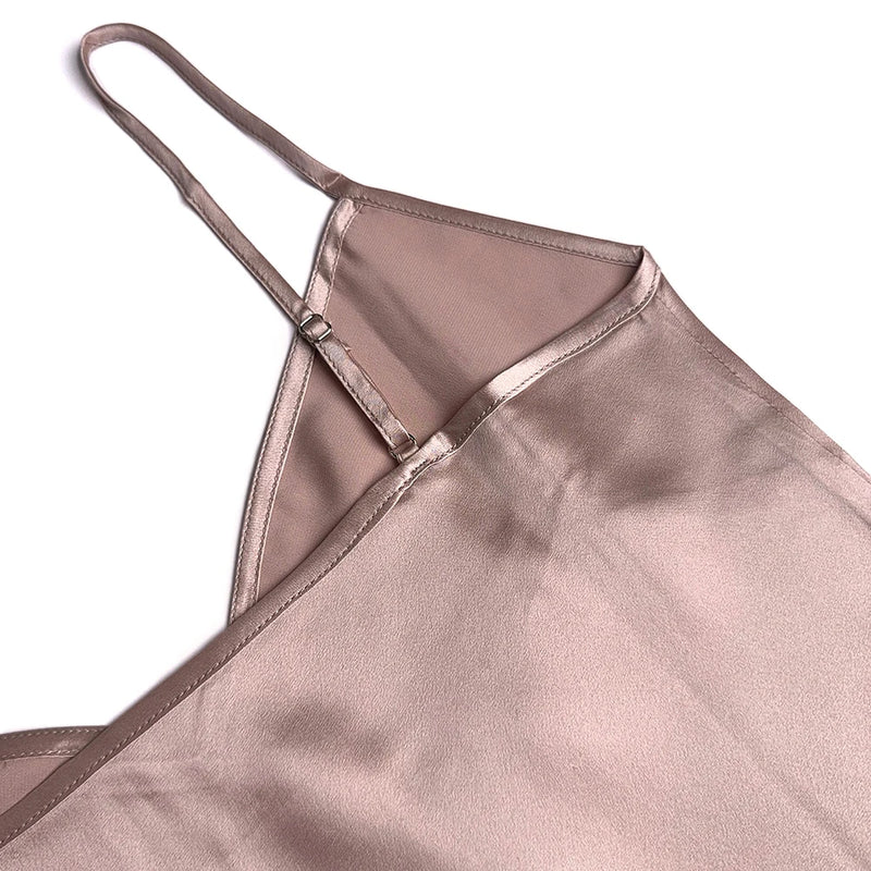 Women's Lingerie Chemise Slip Nightgown 100% Real 19 Momme Mulberry Silk Sleepwear V Neck Spaghetti Strap Dress S-4XL