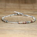 1 Pc Minimalist OT Clasp Stainless Steel Bracelet Natural Stone Handmade Production Picasso Hematite Women Jewelry