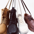 Waxed Waterproof Leather Shoelace Flat Shoelaces 6mm Width Boots Oxford Shoe Laces Shoe Accessorie 60/80/100/120/140/180cm 1Pair