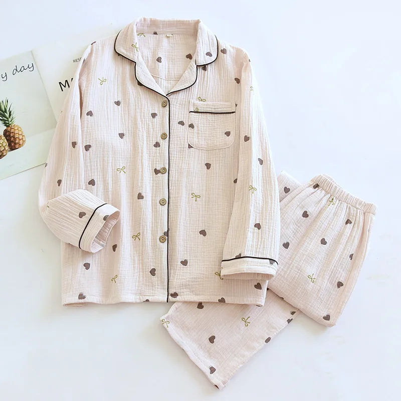 New Large Size Pajamas Women Cotton Crepe Home Service | SAMAG