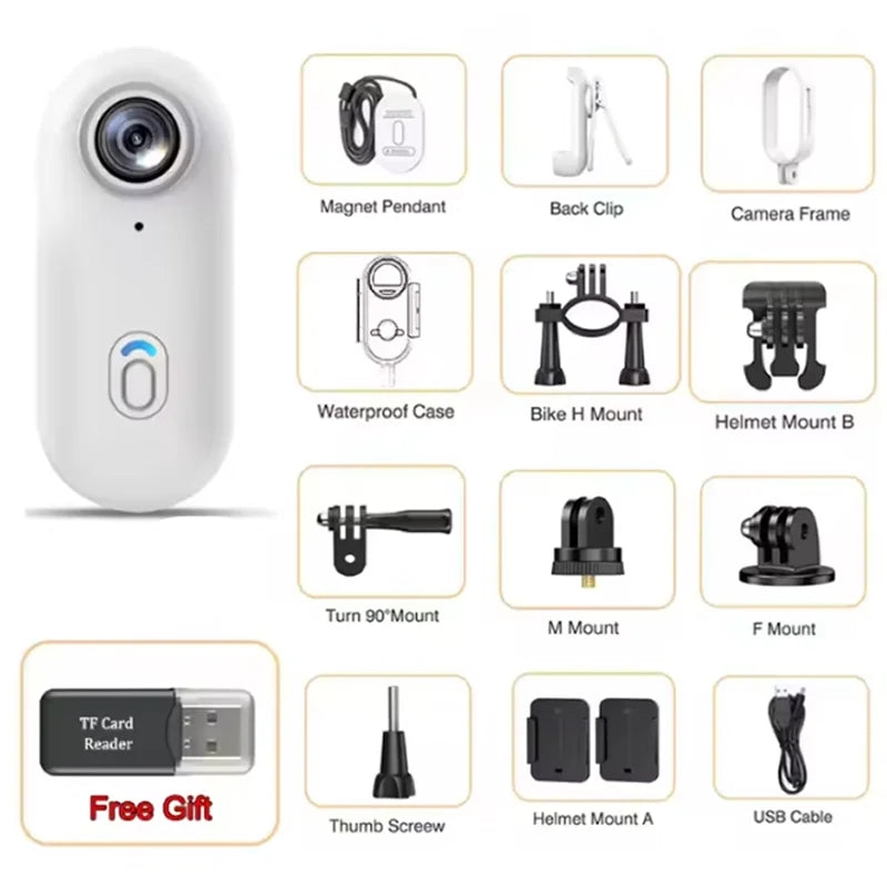 4K Outdoor Sports Camera 1080P Mini Camera In Helmet Motorcycle Bike Filming Waterproof  Bicycle Action Video Recording Body Cam