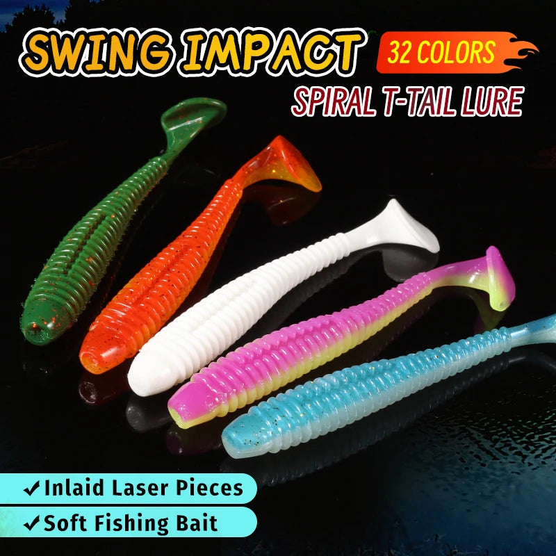2023 Supercontinent Impact Ring Shad Fishing Lure Soft 20pcs 10pcs 6pcs Plastics Baits Swimbait Jigging Lure Artificial Baits