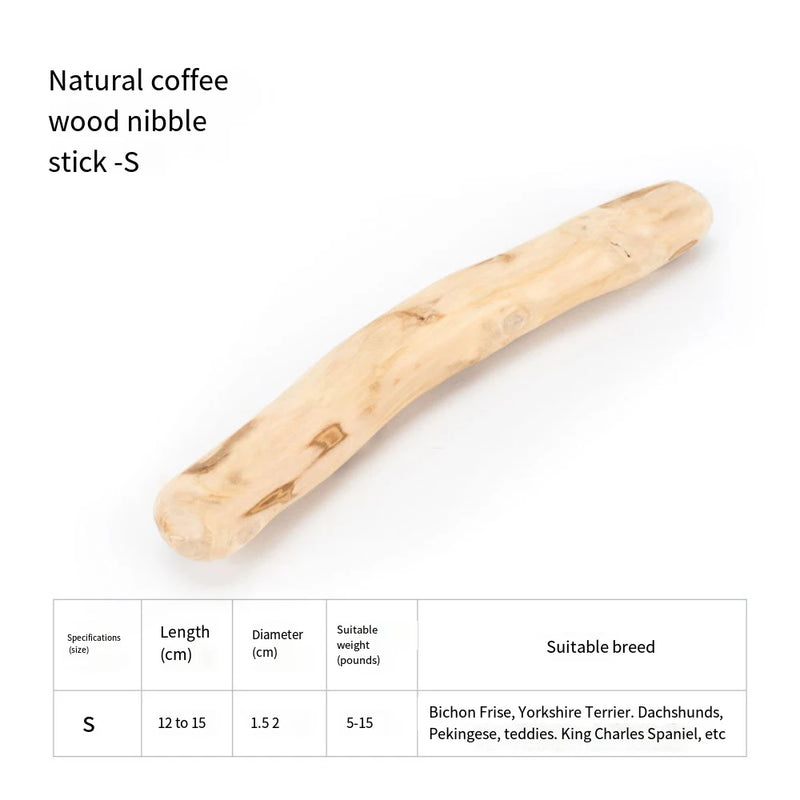 1pc Natural Coffee Wooden Dog Chew Toys for Puppy Pet Dogs Teething Stress Relief Molar Teeth Cleaning Safe Chew Sticks Supplies