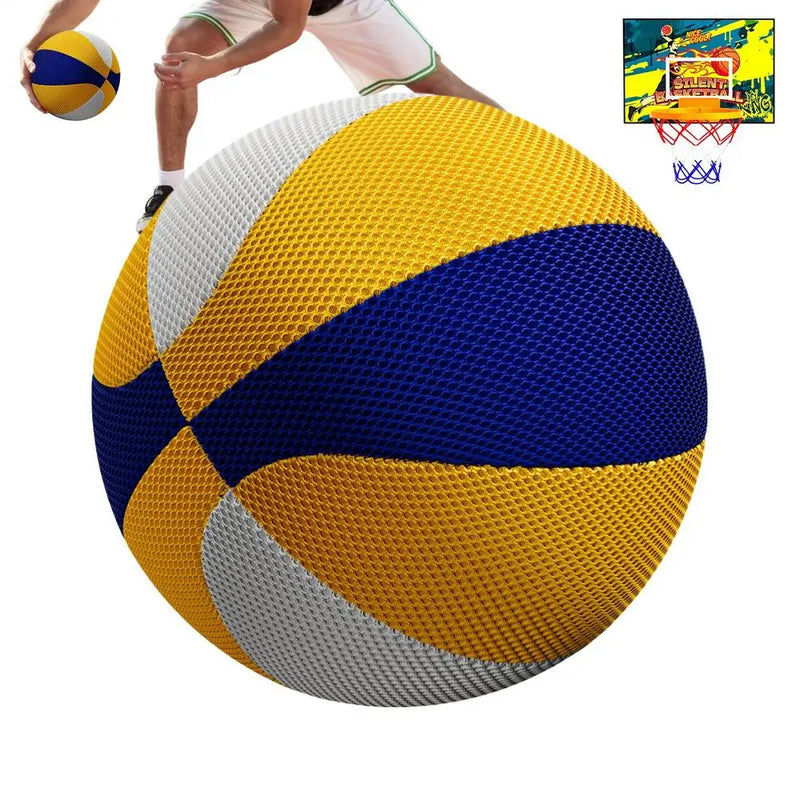 No Noise Basketball 24cm Elastic Sports Ball With Hoop | SAMAG
