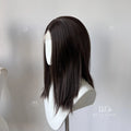Dark Brown Shoulder Length Synthetic Lace Front Wigs for Women 13x4 Glueless Middle Part Synthetic Wigs 150% Density Natural