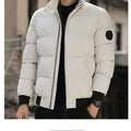 2025 Winter New Solid Color Zipper Down Jacket Thick Cotton Jacket Men Trendy Brand Casual Youth Coat Versatile Comfortable Top