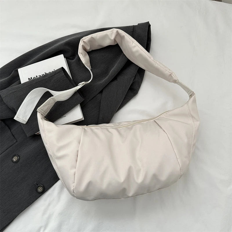 Fashion Summer Large Capacity Casual Nylon Women Shoulder Bag Simple Shopper Hobos Bag Youth Crossbody Shoulder Bag