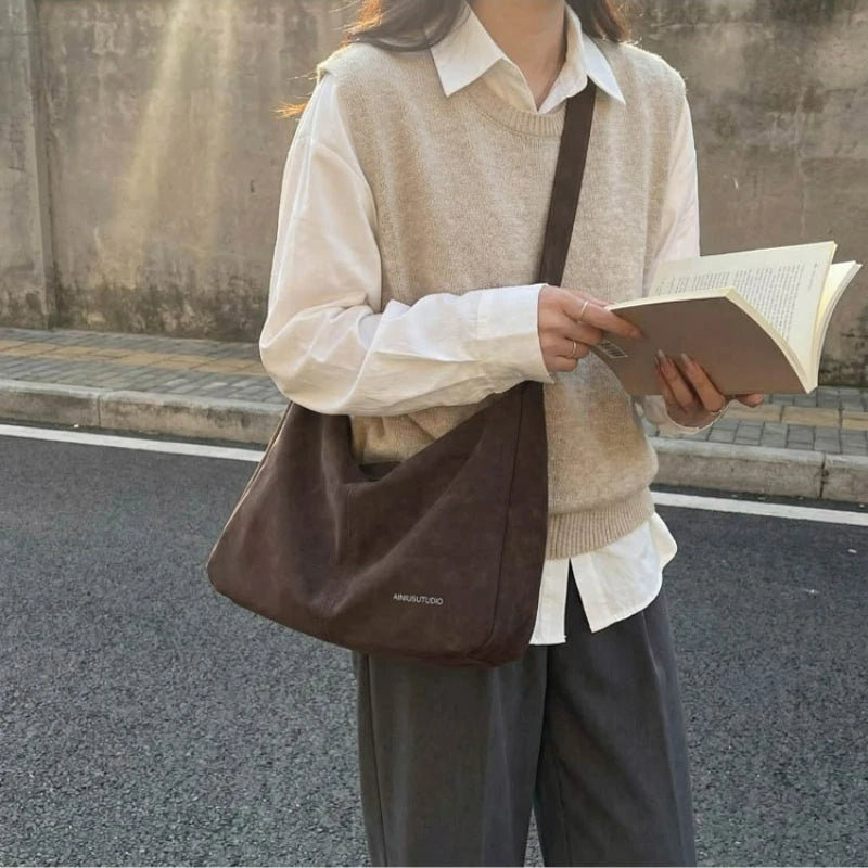 New Hobo Bag Comfortable and Versatile Crossbody Bags Large Capacity Casual Shoulder Bag Vintage College Commuter Lazy Style