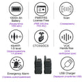 Retevis RT622 Mini Walkie Talkie 2pcs PMR446 Portable Two-way Radio PTT Walkie talkies Communication Radio for Restaurant Hotel