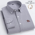 S~6XL Cotton Oxford Shirt For Men's Long Sleeve Plaid | SAMAG
