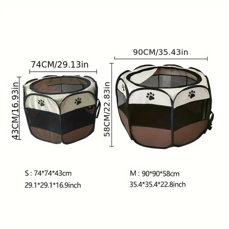 Cat maternity room octagonal pet fence Oxford cloth waterproof andscratch-resistant foldable pet tent cat nest kennel