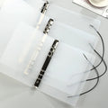 Transparent Binder, Matte Transparent Folder, Data Punching Folder, Ring Binder with Straps, for Office Document Storage