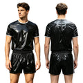 Men Waterproof Glossy Jacket Tops with Jogging Pants Hip | SAMAG