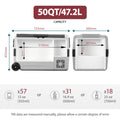 Alpicool LGT50 Dual Temperature Control 12 Volt Refrigerator 53 Quart Portable Car Fridge Freezer (-4°F~68°F) for Truck, RV,