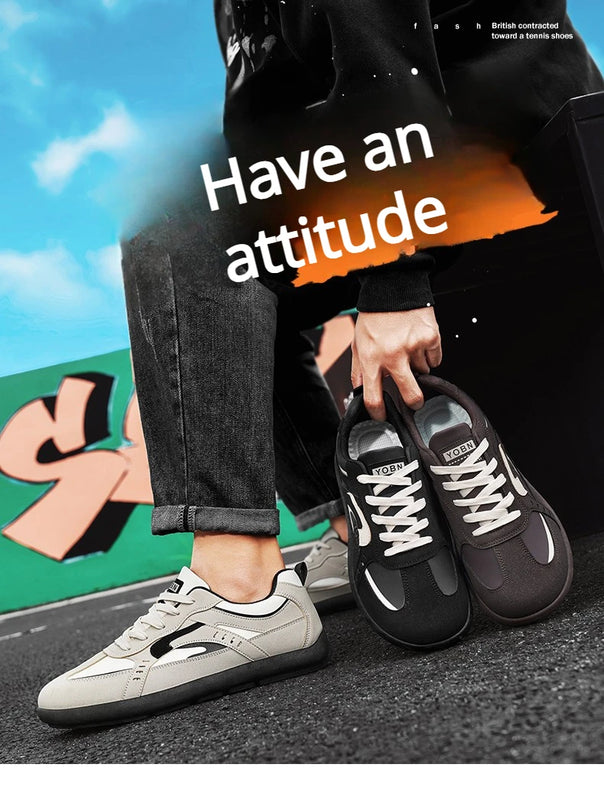 Men's Casual Sports Shoes with Low Heel Round Toe Soft Sole Multi-color Design Fashionable Large Size Walking Board Shoes
