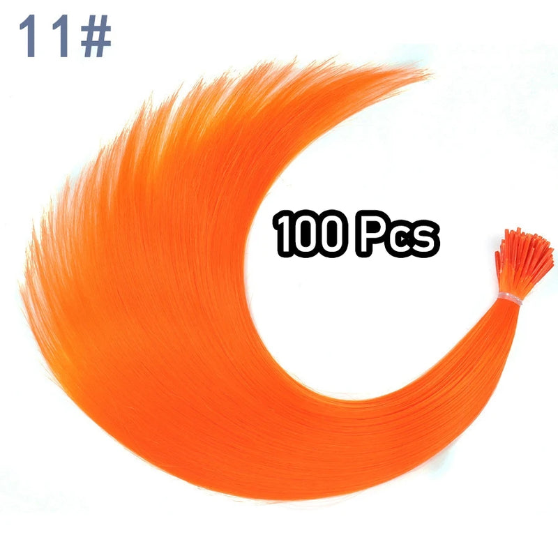 48Pcs Women's Colorful Synthetic Hair Extensions Set 38 Colors Tinsel Wig 26 Colors Feather Extensions Tool Kit for Hairdressing