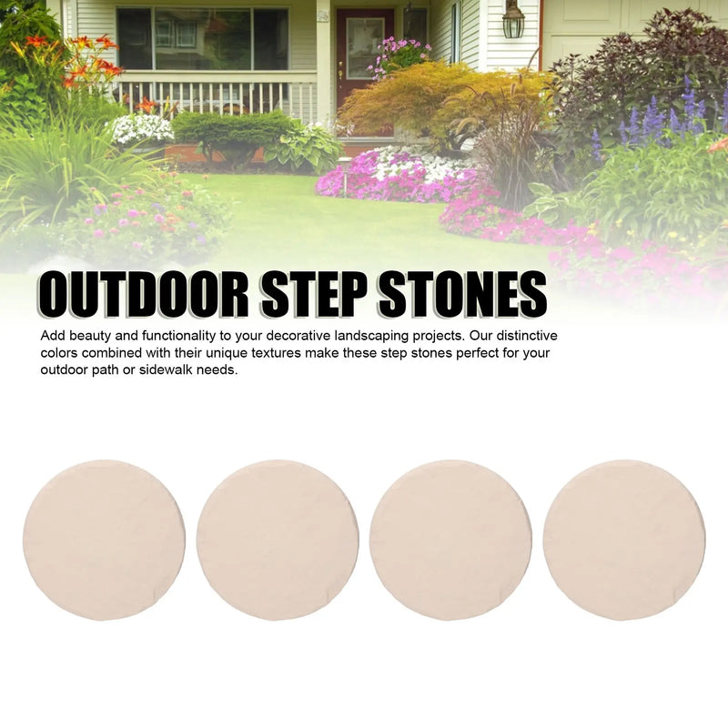 Outdoor Step Stones Decorative Polypropylene Resin Stepping Stones with Ground Stakes for Lawn Garden Pathway Round Step Stones