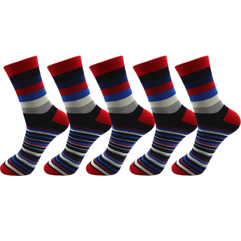 5 Pair Men's Striped Combed Cotton Socks Original Design | SAMAG