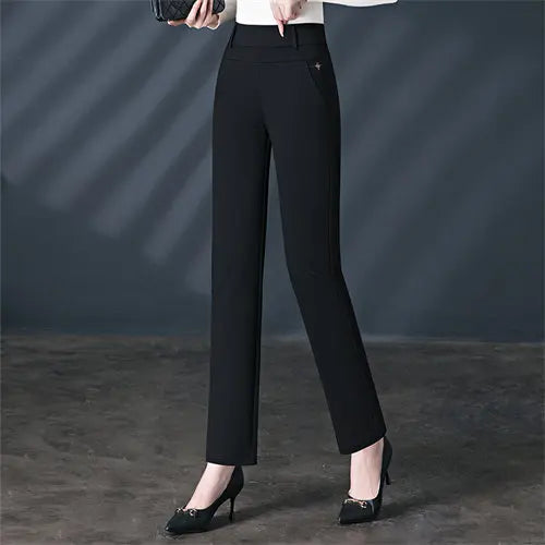 Women's Black Stretch Suit Pants, Fashion Purple Slim - View 12 | SAMAG
