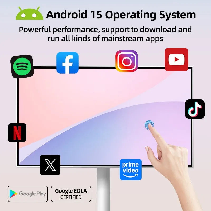 21.5 Inch Portable Smart Tablet Tv Rotatable Touch Screen Monitor With Battery Android Display For Kids And Education