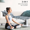 1700ml 3-IN-1 Mini Portable Air Cooler with Intelligent Touch Control 120 Degree Swing Air Conditioner 3-Speed Household Desk