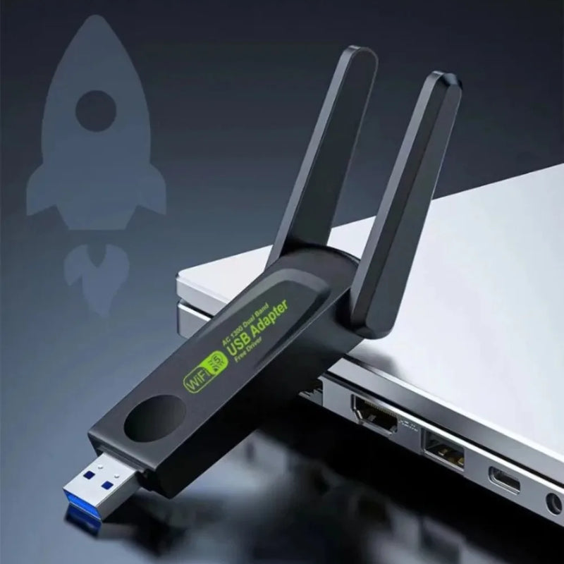 1300Mbps WiFi USB Adapter Dual Band 2.4G/5Ghz Wi - Fi Dongle 802.11AC Powerful Antenna Wireless Receiver - Visuel 3 | SAMAG
