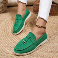 New Lefu Shoes Women's Soft Leather Retro Lazy Man Step on Thick Sole Flat Bottom Comfortable Single Shoe Shoes for Women