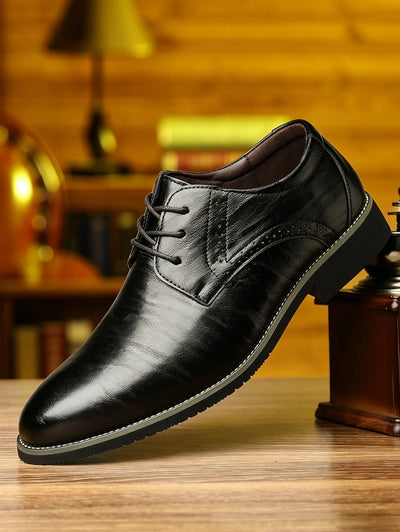 QRLQRL Men's Classic Black Comfortable Oxford Shoes | SAMAG