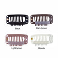 12 pcs 32mm 9-teeth Hair Extension Clips Wig Clips Combs Snap Clips with Rubber for Hair Extension Toupee DIY