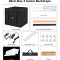 PULUZ Lightbox 80 60 50 40 30cm Photo LED Light Studio Kits 6 12 Color Backgrounds Tabletop Photography Soft Shooting Tent Box