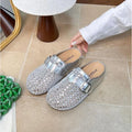 2026 New Comfortable Rhinestone Flat Mules Slip-On Breathable Non-Slip Soft Sole Cushioned Arch Support Daily Wear Women