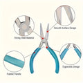 6pcs/set DIY Hand-operated Pliers 4 Tweezers 1 Golden Ring 1 Opening Tool,  Beading Repair Supplies Wire Wrapping Multifunctiona