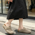 Women's Summer Breathable Hollow Out Clogs, Closed Toe Mule Slippers, Soft Sole Slip-On Shoes, Flat Sandals For Outdoor Wear