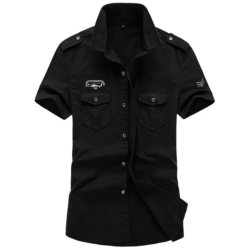 Men's Spring Cotton Casual Shirt Military Tooling | SAMAG