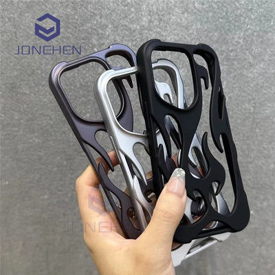 Fashion Matte Hollowed Flame Case For iPhone 15 14 | SAMAG