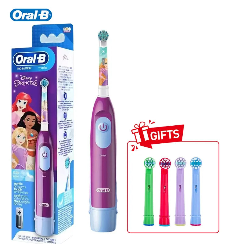 Oral B DB5510K Electric Toothbrush Children Rotary Teeth Brush Soft Bristles 2Min Timer Waterproof Battery Powered For 3-12 Ages