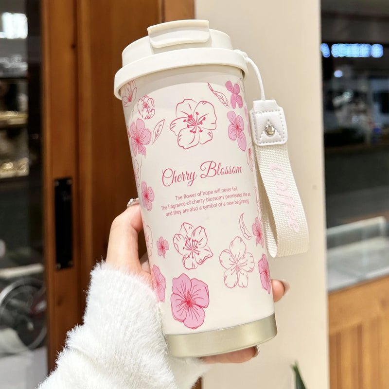 500ML Thermo Cafe Coffee Mug Car Thermos Mug LeakProof Travel Thermo Cup for Tea Coffee Stainless Steel Water Bottles for girls