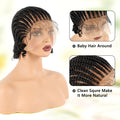 Synthetic Cornrow Braided Wigs Full Lace Short African Box Braiding Wig Transparent Lace Frontal Braids Wigs for Black Women