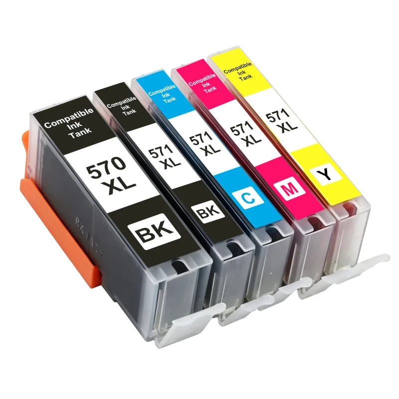 1SET 570 571 PGI-570 CLI-571 Ink Cartridge Compatible For Canon PIXMA MG5750  MG5751 MG5752 MG6850 TS6050  TS5050 TS5051 Printer