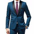 Men's New Fashion Business Casual Two-piece, Comfortable and Breathable Slim-fit Side Slit Single-button Suit Jacket+trousers