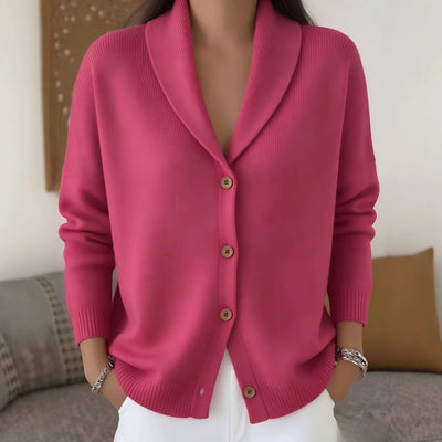 Solid Color Button Knit Hooded Sweater Cardigan Jacket | SAMAG