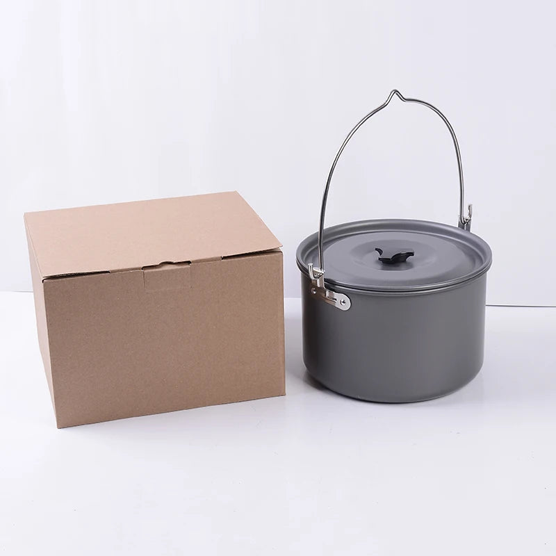 4.2L Camping Hanging Pot Ultralight Outdoor Single Pot Aluminium Alloy Camping Equipment Tools Picnic Hiking Cookware Utensils