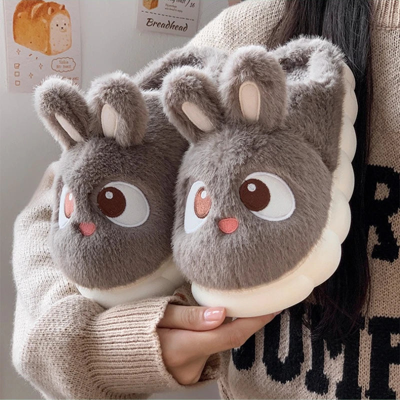 Women's cotton slippers winter indoor home warm and velvet household parent-child wool cotton shoes women wear outside winter